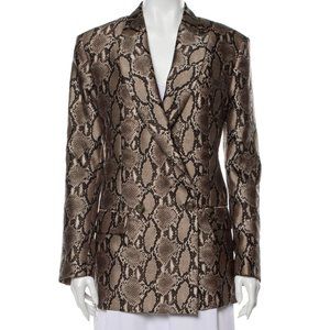 MSGM Double-Breasted Tailored Water Resistant Animal Print Blazer M $695
